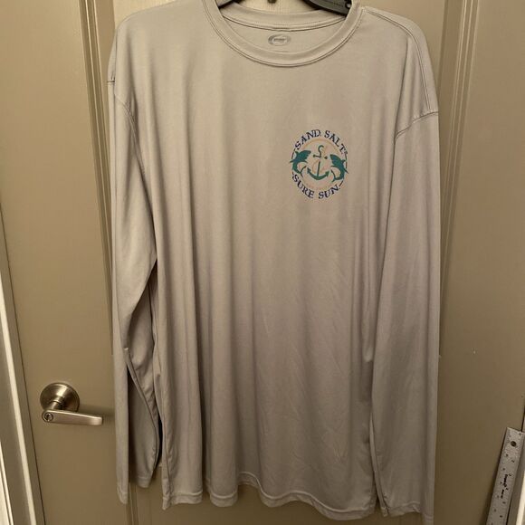 Vapor Apparel Men's 2XL Gray Performance Long Sleeve Octopus Sun Shirt - Picture 3 of 7